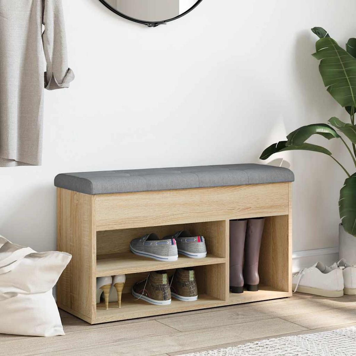SCHUHBANK Sonoma-Eiche 82/32/45,5 Cm Holzwerkstoff - Braun, Holzwerkstoff (32/45.5/82cm) - vidaXL