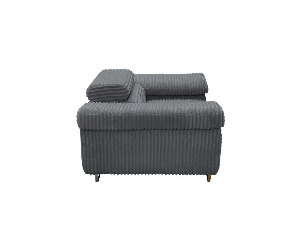 GUSTAW Sitzgarnitur 3+2+1, Schlafsofa 3-Sitzer, Cordbezug Anthrazit - Anthrazit, Textil (225/92/101cm) - KS Home Concept