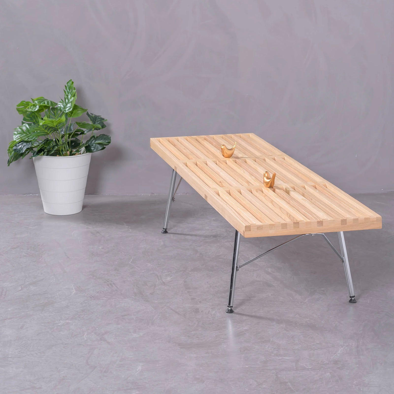 BANK Rechteckig Eschefarben 41/152/36 cm - Eschefarben, Holz (152/36/41cm) - Nest Dream