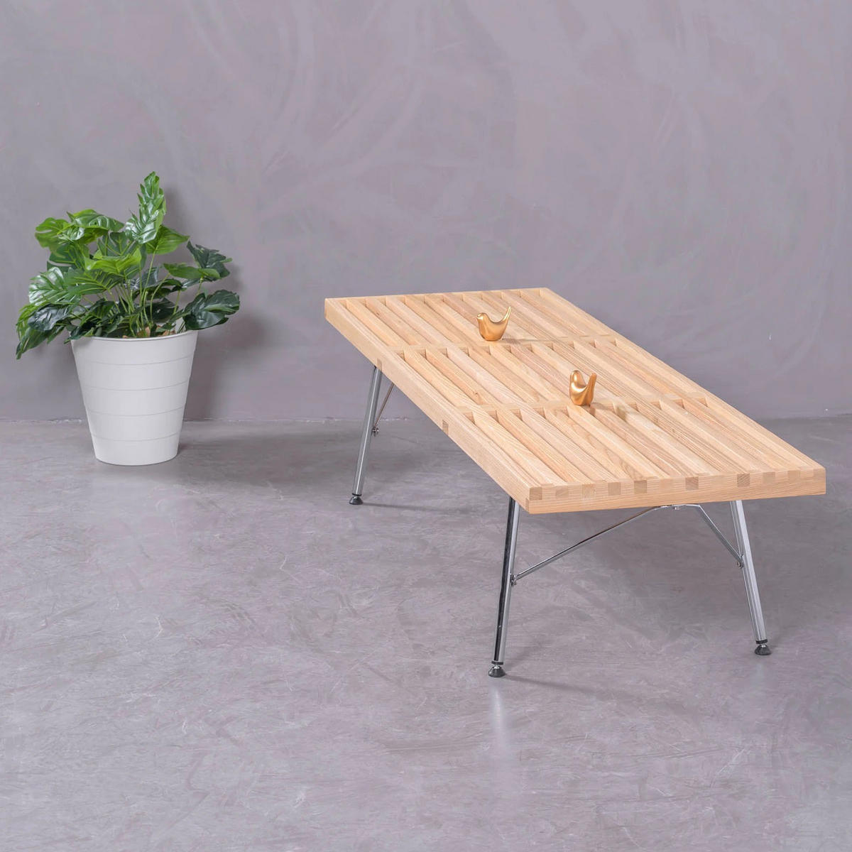 BANK Rechteckig Eschefarben 41/152/36 cm - Eschefarben, Holz (152/36/41cm) - Nest Dream
