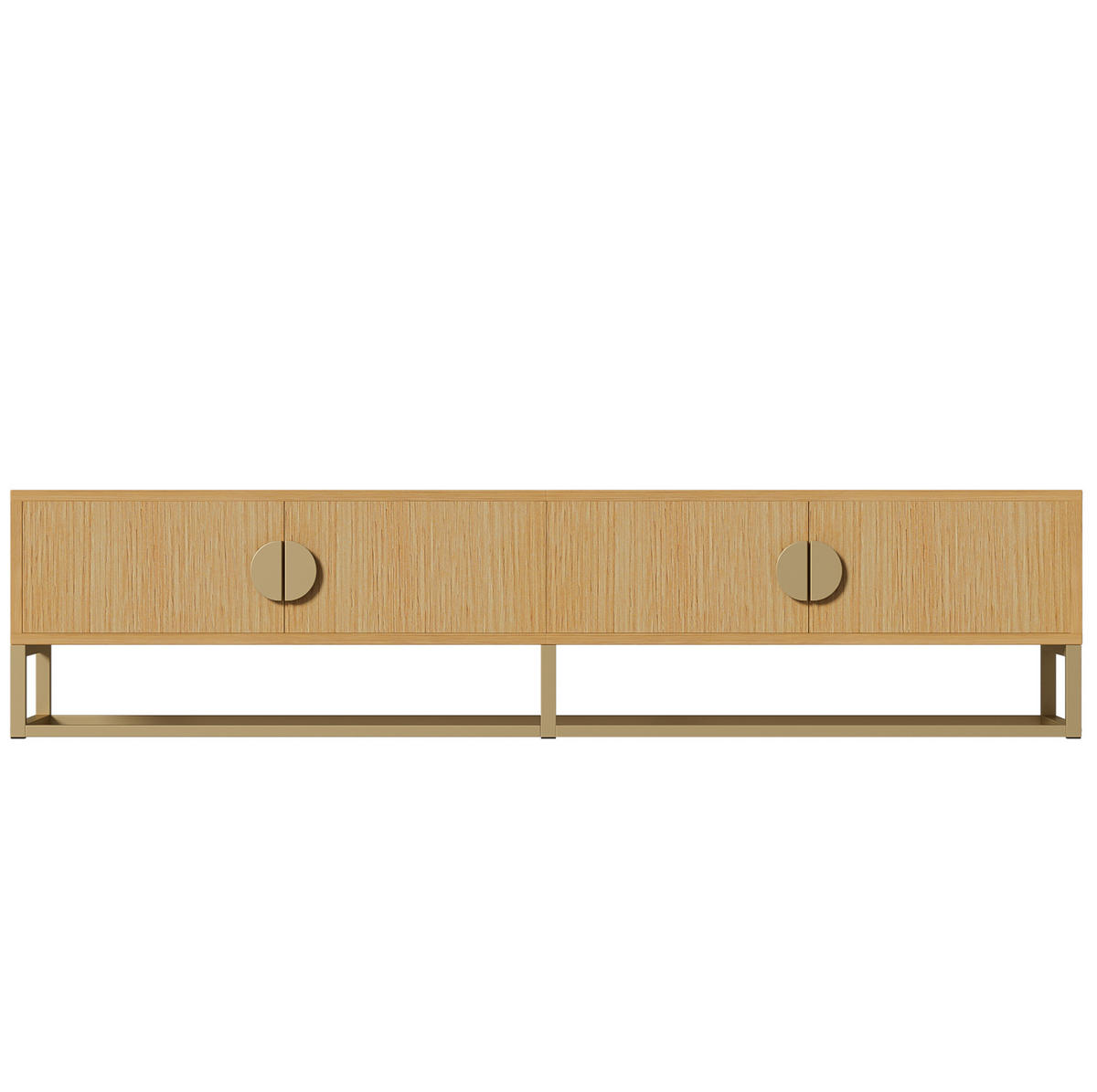 LOWBOARD 180/40/40 cm aus MDF und Holzwerkstoff mit Sanftschluss und goldfarbenen Metallakzenten Holzfarben - Braun, Holzwerkstoff (180/40/40cm) - Modenvie