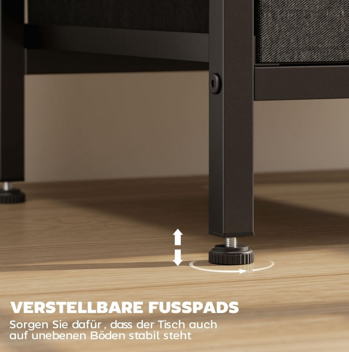 BEISTELLTISCH 40/30/60 cm in Schwarz mit Schubladen und USB- und Type-C-Anschlüssen - Schwarz, Holz (40/30/60cm) - Flora Grace
