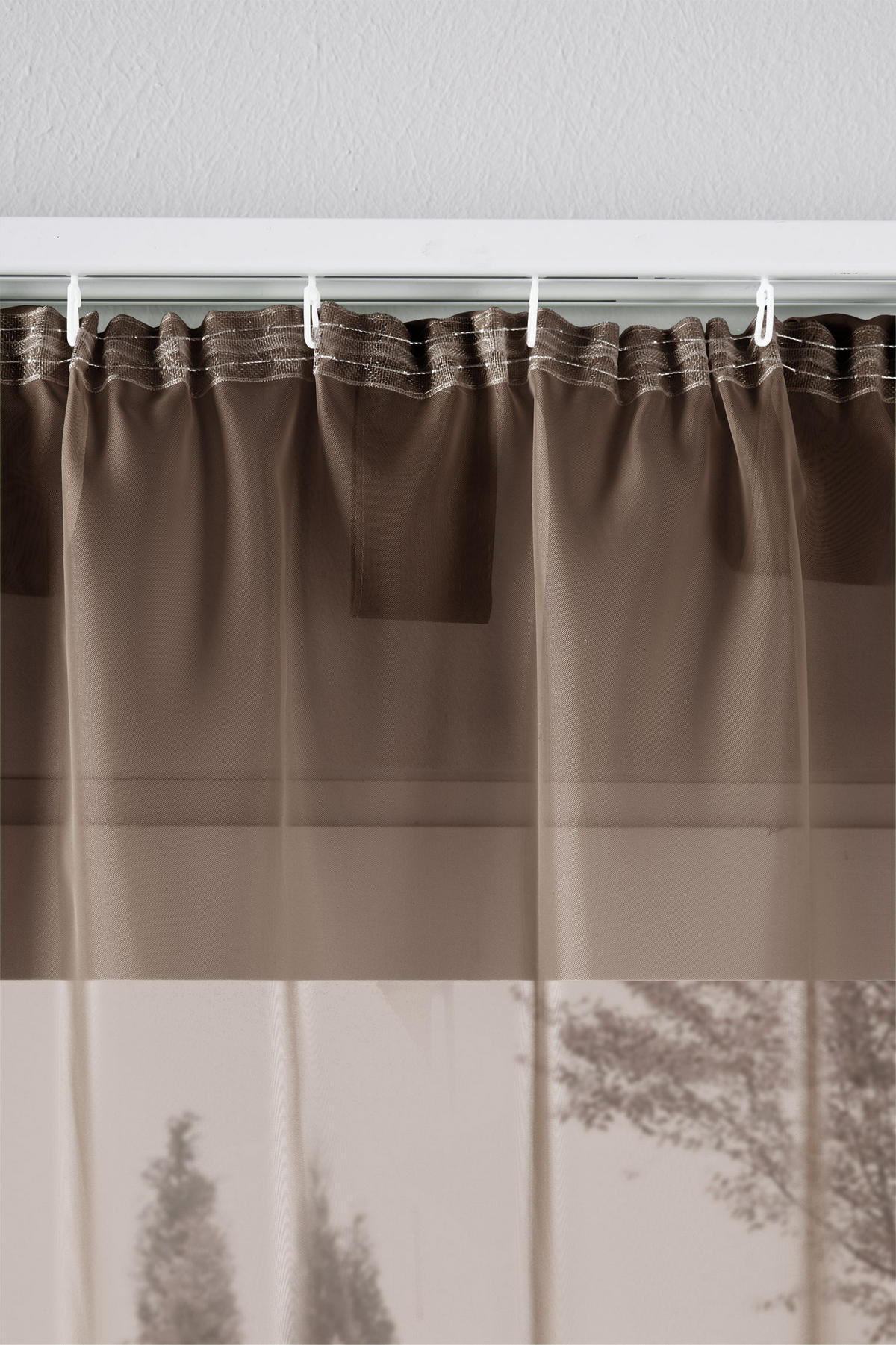 SCHLAUFENGARDINEN Voile 2er Set 225x140 cm Braun - Braun, Textil (140/225cm) - Gardinenbox.eu