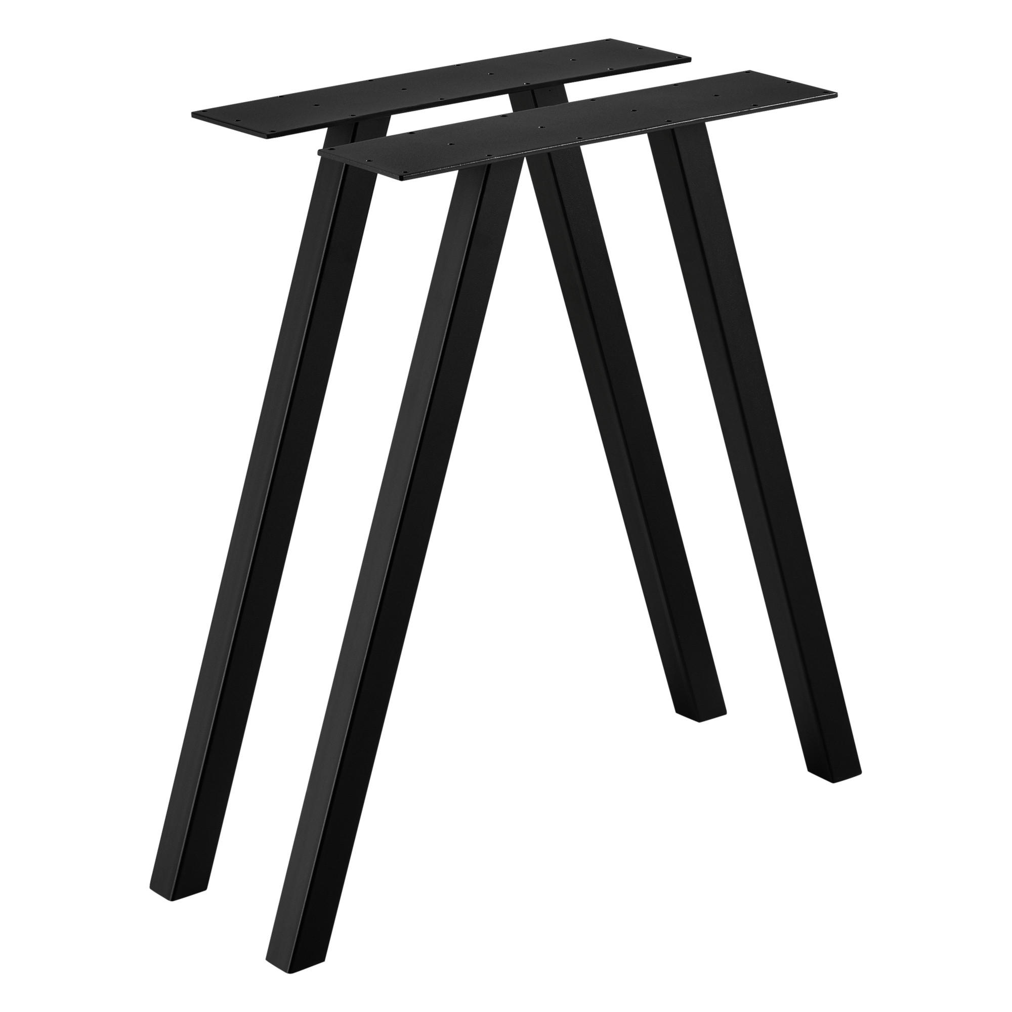 TISCHGESTELL-SET 2-TLG. Eschau - Schwarz, Metall (70/72/12cm) - [en.casa]