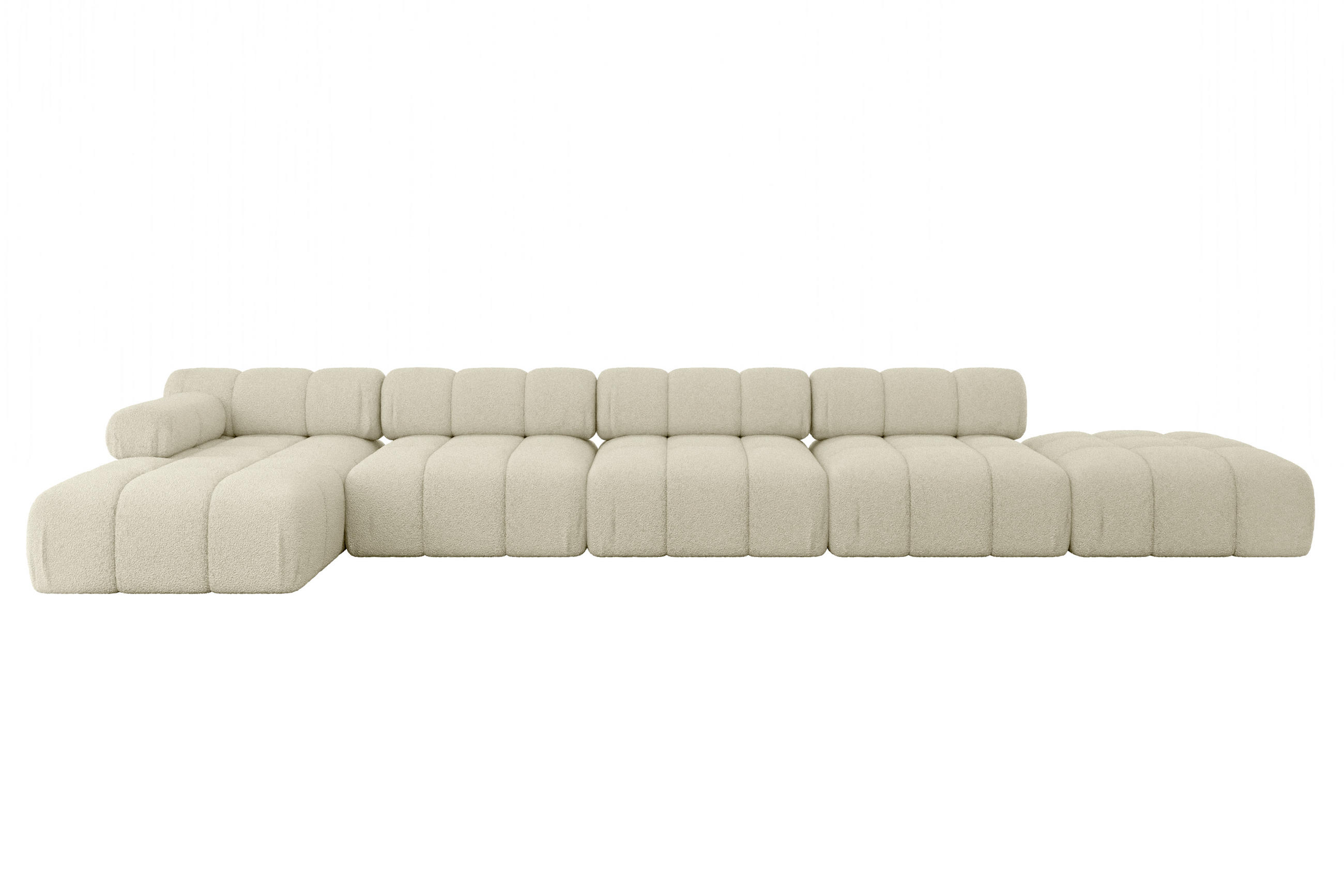 ECKSOFA modulares Sofa Lizur-L3 - 475x160x70 cm Beige Bouclé - Beige, Holzwerkstoff/Textil (475/160cm) - ALTDECOR