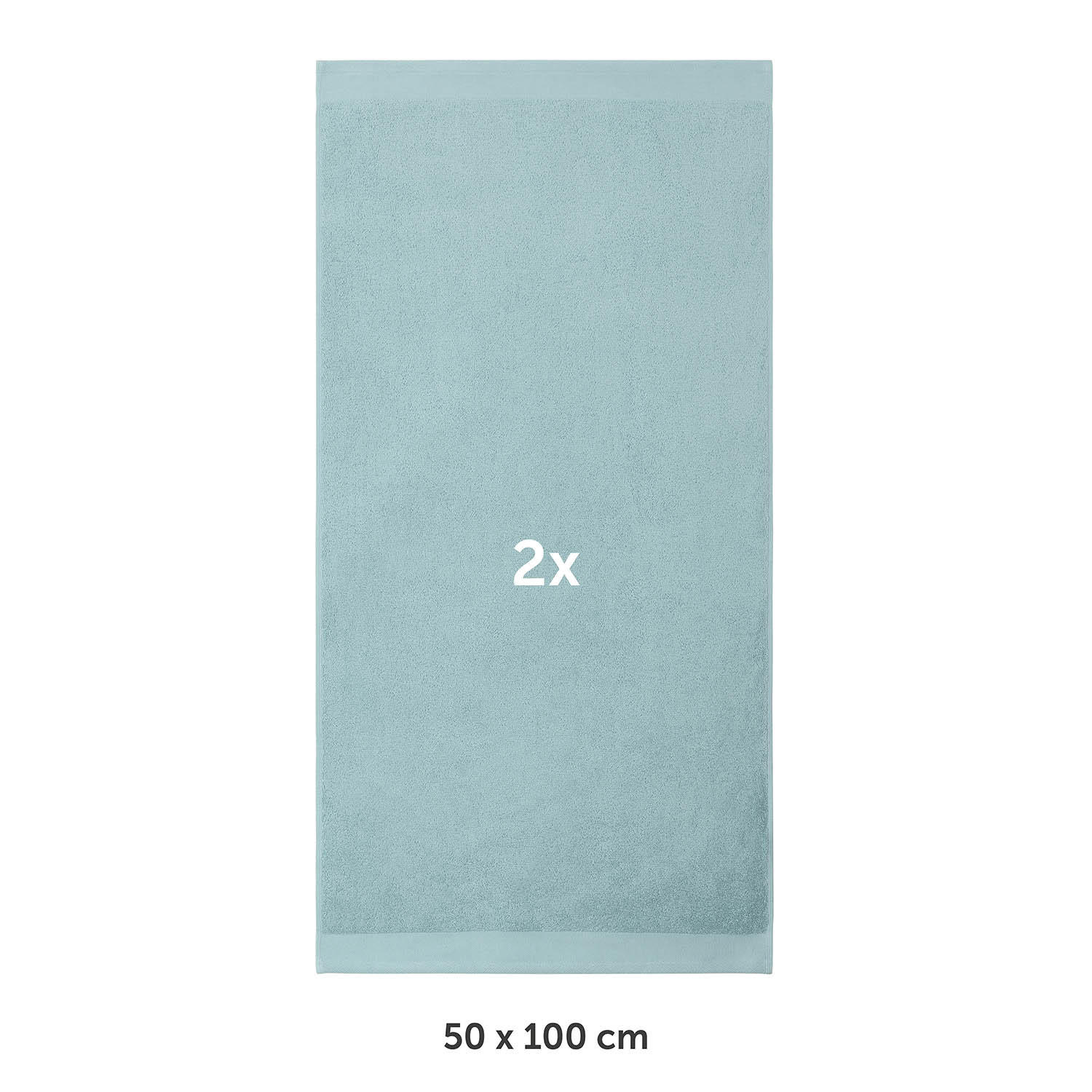 HANDTUCH 2er-Set, 2x Handtuch 50/100 cm, Hellblau - Hellblau, Textil (50/100cm) - Blumtal
