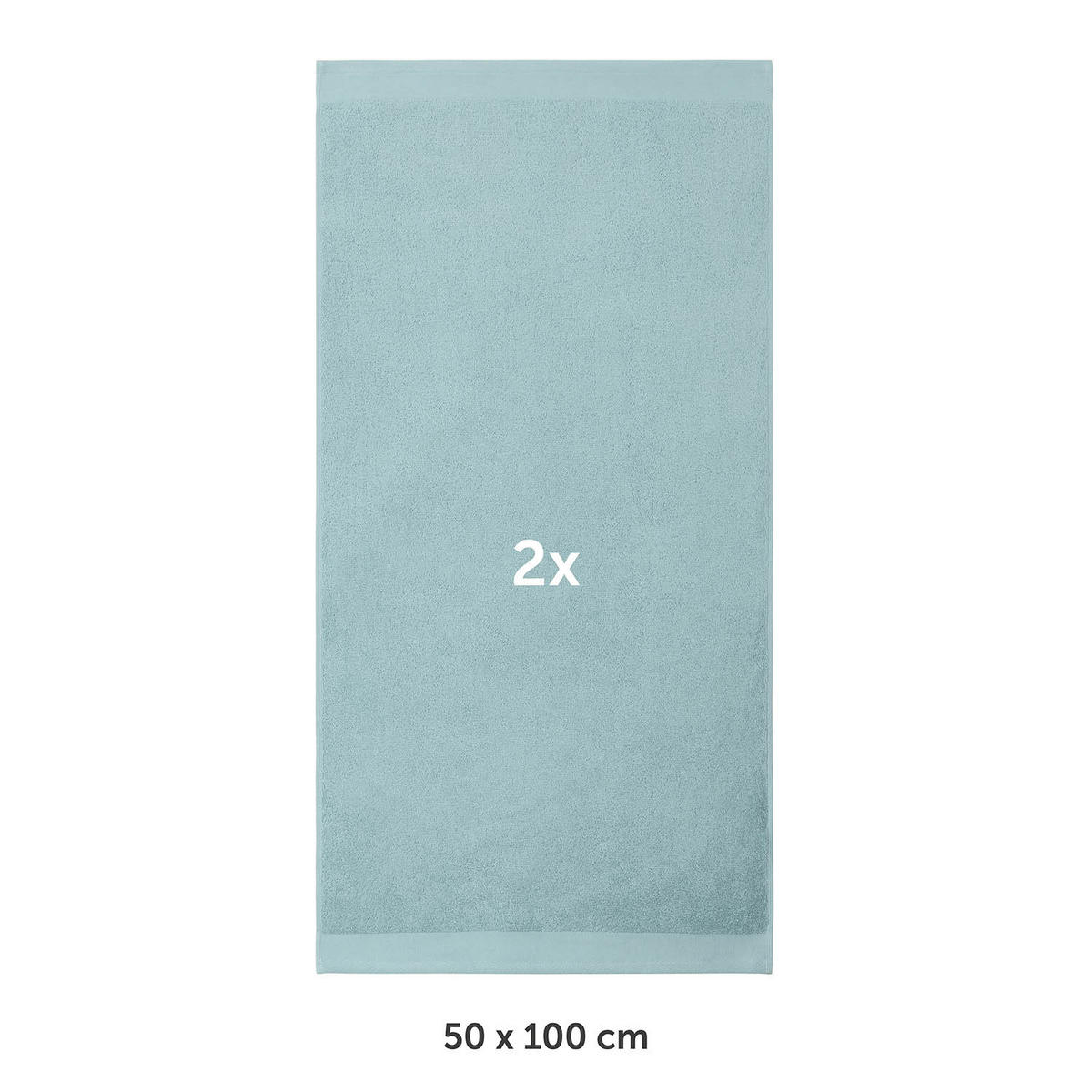 HANDTUCH 2er-Set, 2x Handtuch 50/100 cm, Hellblau - Hellblau, Textil (50/100cm) - Blumtal