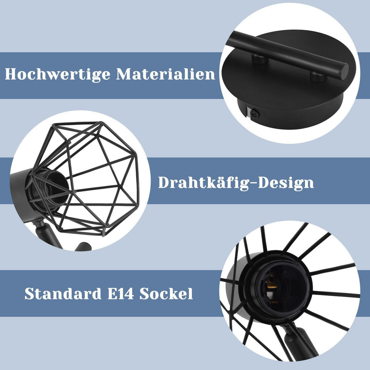 DECKENLEUCHTE Diamonds 28/25/20 cm - Schwarz, Metall (28/25/20cm) - Nettlife