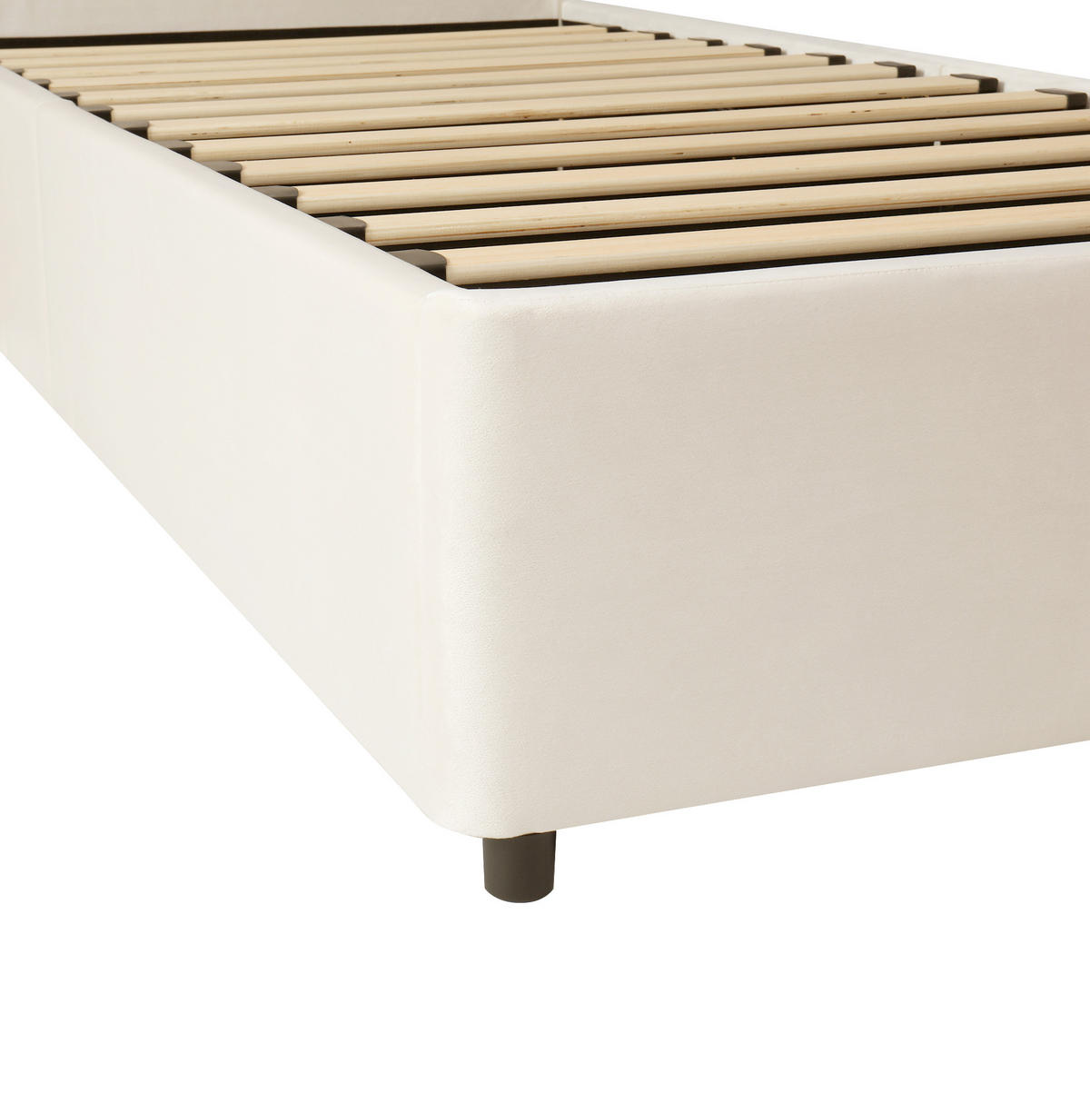 POLSTERBETT 90/200 cm Beige aus Samt mit Stauraum - Beige, Textil (90/200cm) - OKMYHOME
