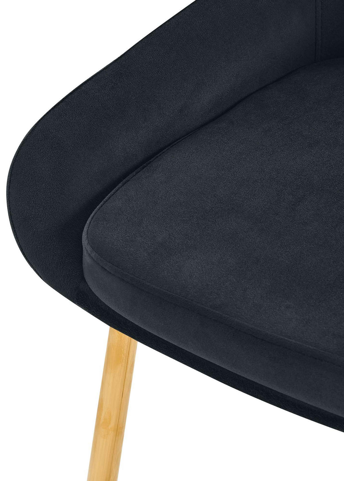 STUHL Samt Schwarz - Goldfarben/Schwarz, Textil (50/86/53cm) - CLP