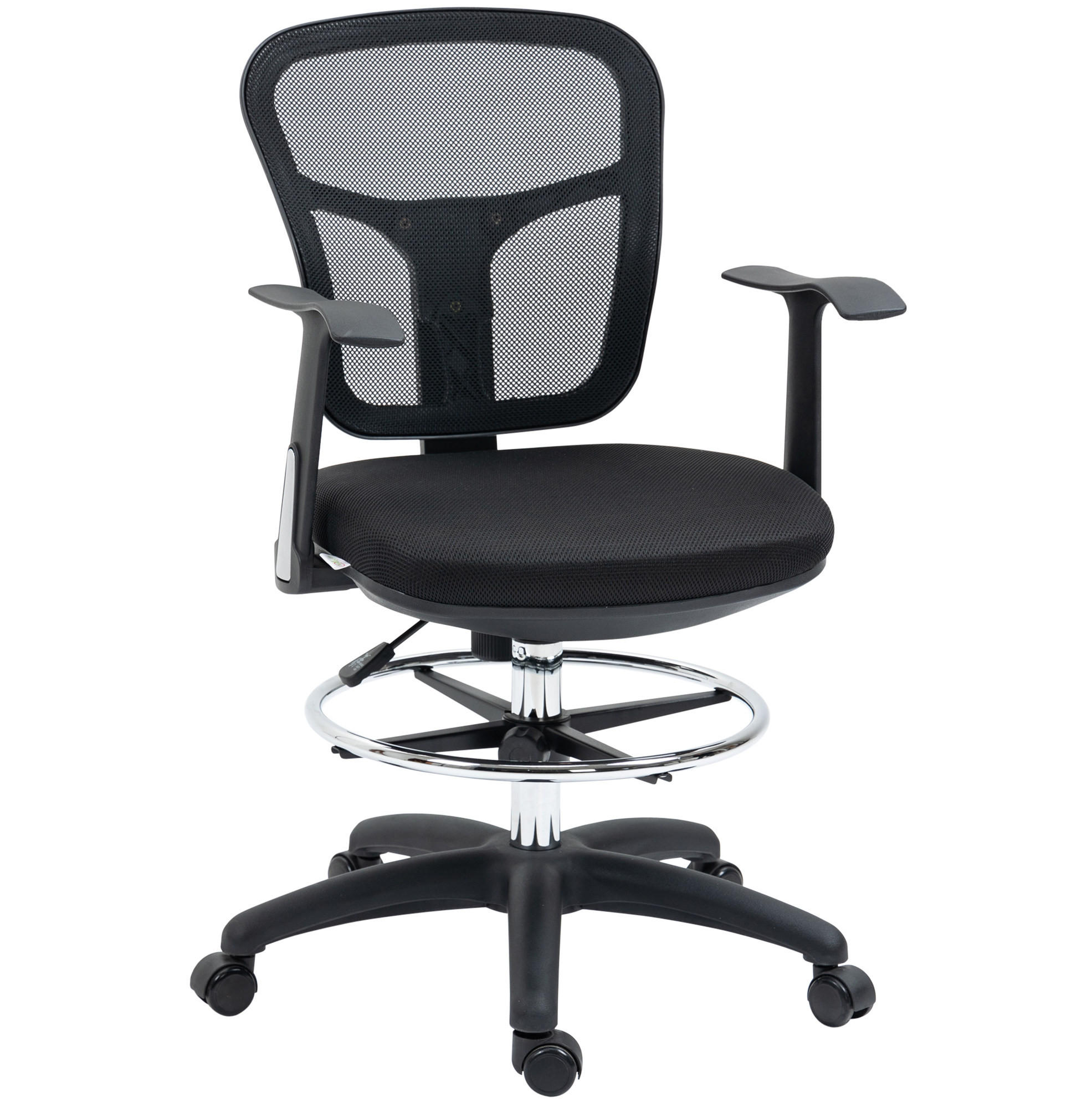 BÜROSTUHL höhenverstellbar 59 x 59 x 95-115 cm Polyester Black - Schwarz, Kunststoff (59/115/59cm) - Meubliv