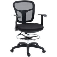 BÜROSTUHL höhenverstellbar 59 x 59 x 95-115 cm Polyester Black - Schwarz, Kunststoff (59/115/59cm) - Meubliv