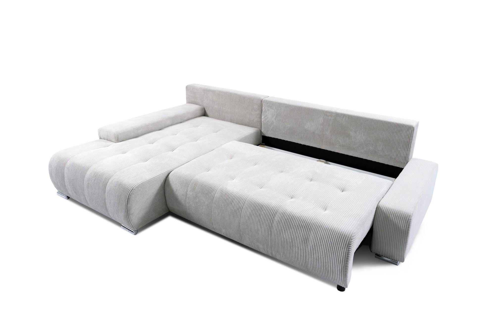 Thumbnail - Fun Möbel Ecksofa, Weiß, Textil, Ottomane links, 265x185 cm, Wohnzimmer, Sofas & Couches, Wohnlandschaften, Ecksofas