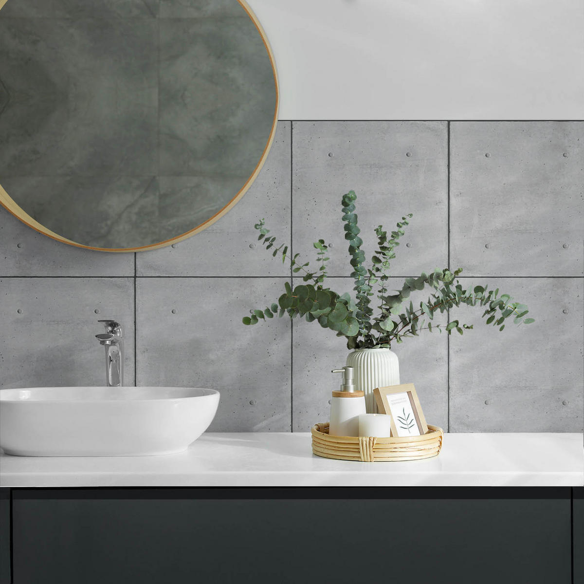 WANDPANEEL 120x60 cm selbstklebend Kirellon - Anthrazit, Kunststoff (60/1.6/120cm) - Wallfluent