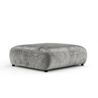 POUF L Zanzibar Grau Chenille - Schwarz/Grau, Holz/Holzwerkstoff (110/37/110cm) - Maison de Reve