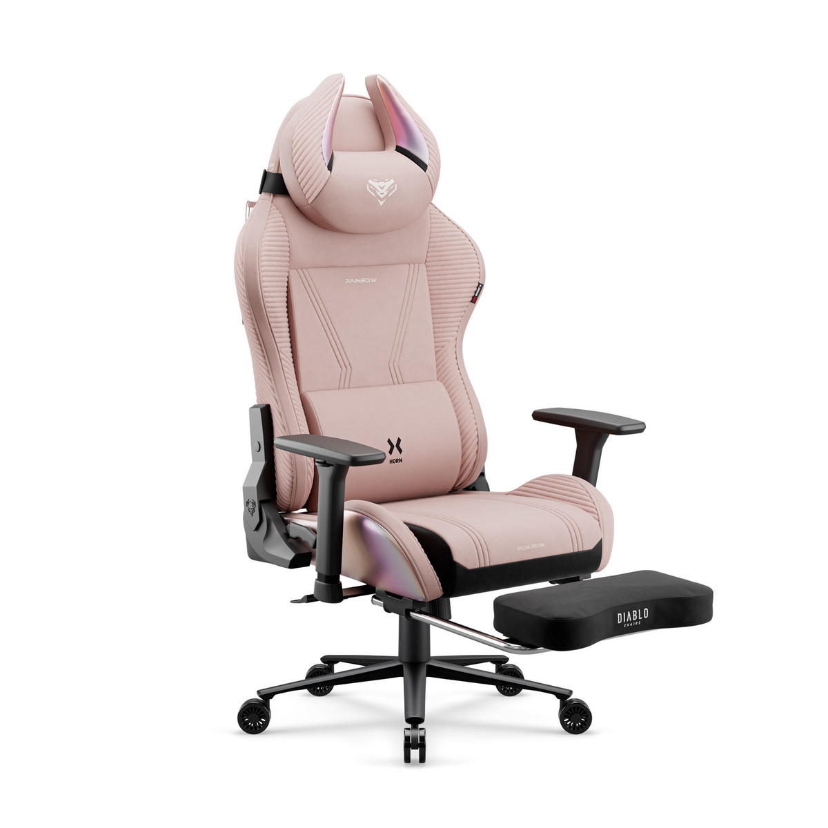 GAMINGSTUHL X-Horn 2.0. - Rosa, Textil (74/122/53cm) - Diablo Chairs