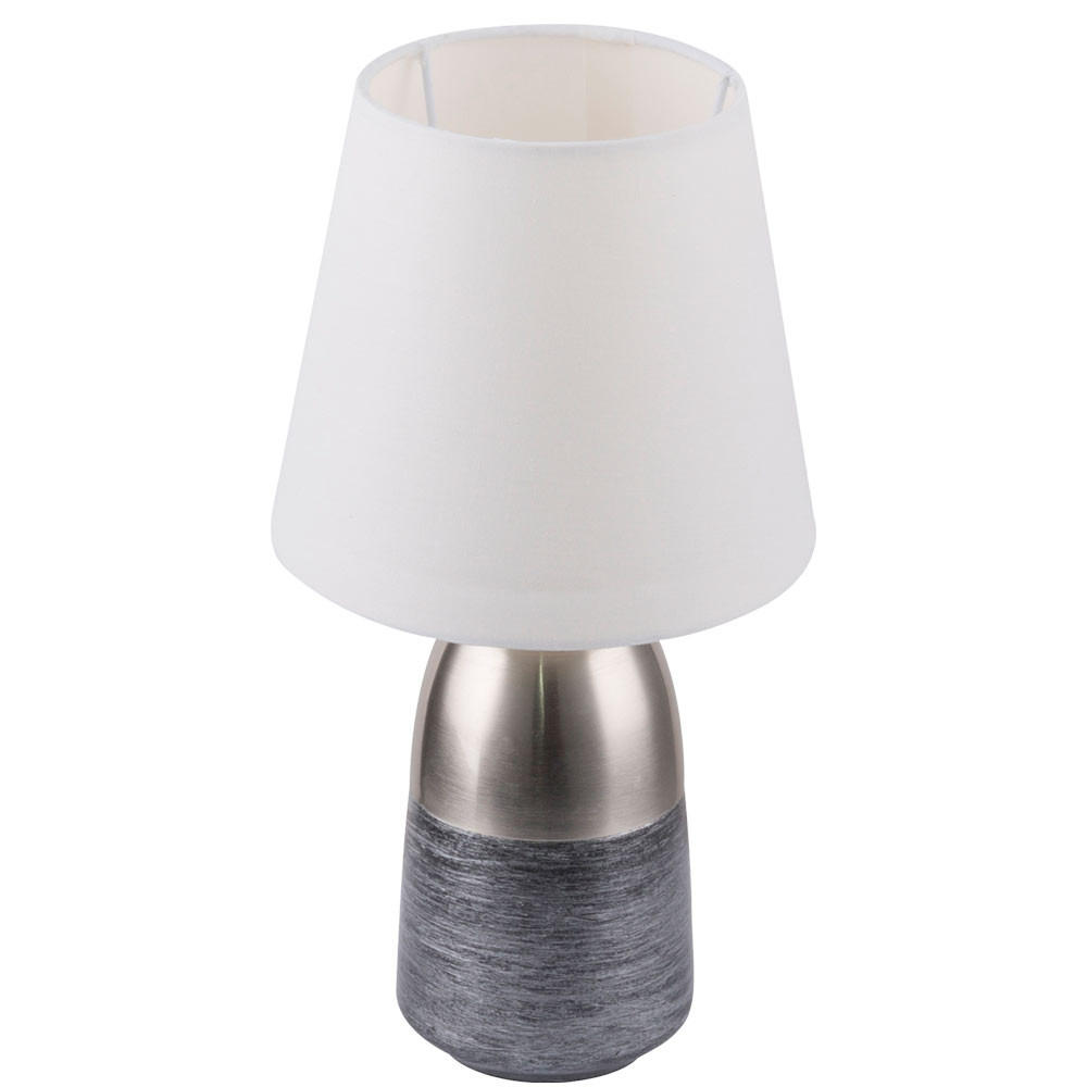 TOUCH TISCHLEUCHTE Textil Grau Metall - Grau, Metall (16/16/31cm) - Globo Lighting