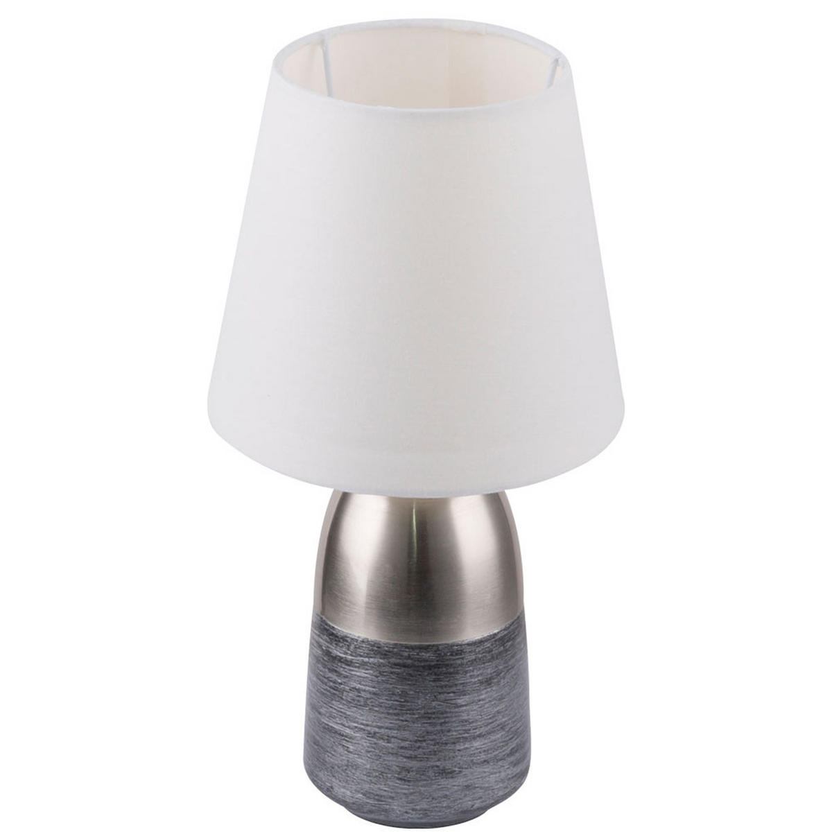 TOUCH TISCHLEUCHTE Textil Grau Metall - Grau, Metall (16/16/31cm) - Globo Lighting