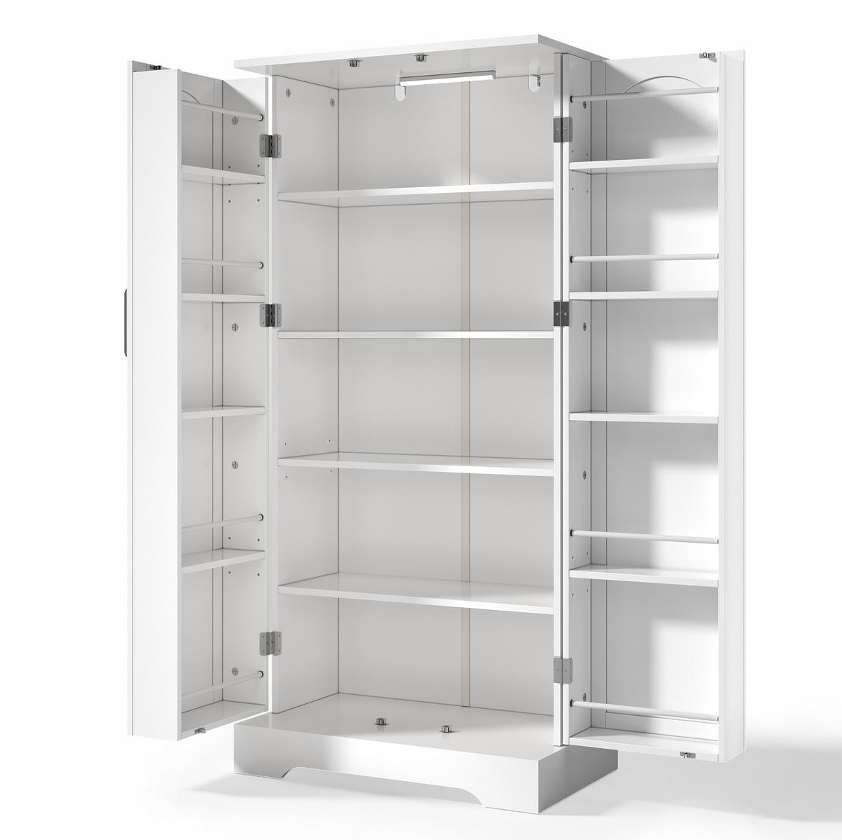 BUFFET 60/35/128 cm aus MDF mit LED-Sensorleuchte Weiß - Weiß, Holzwerkstoff (60/128/35cm) - Modenvie