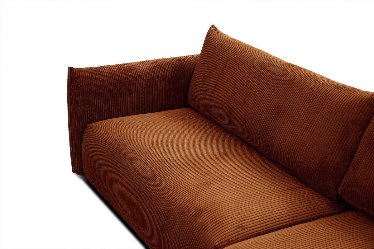 ECKSOFA TAUER 5-Sitzer, orange - Schwarz/Orange, Holzwerkstoff/Kunststoff (292/174cm) - Courtois Laville