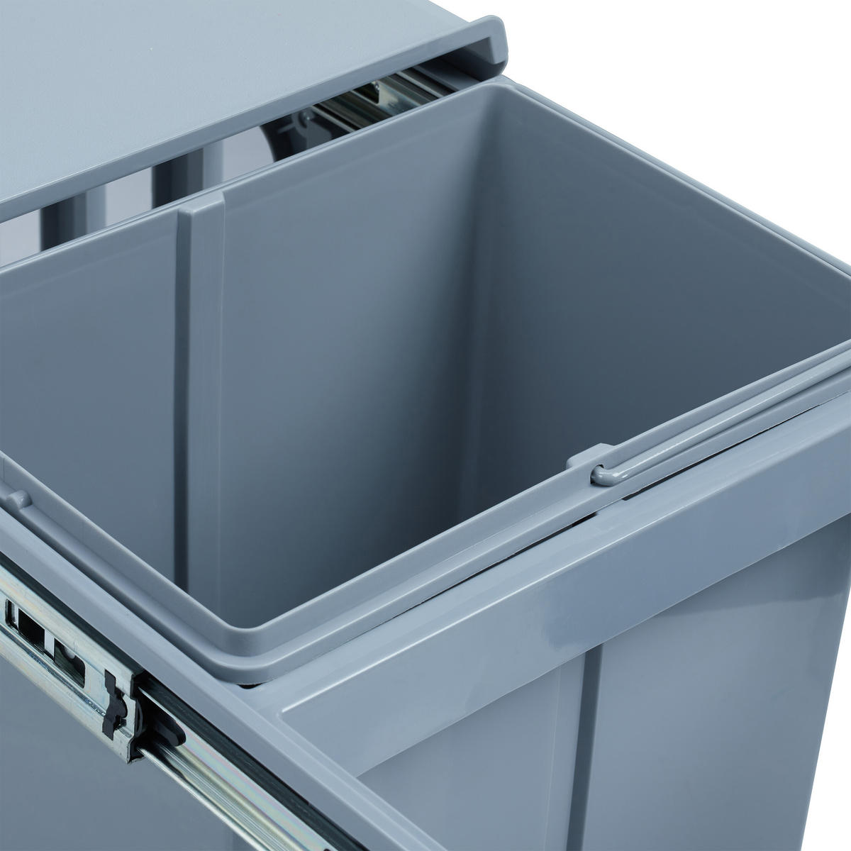 ZABUDOVANÝ odpadkový kôš - sivá, kov/plast (34.3/35.1/48cm) - Relaxdays