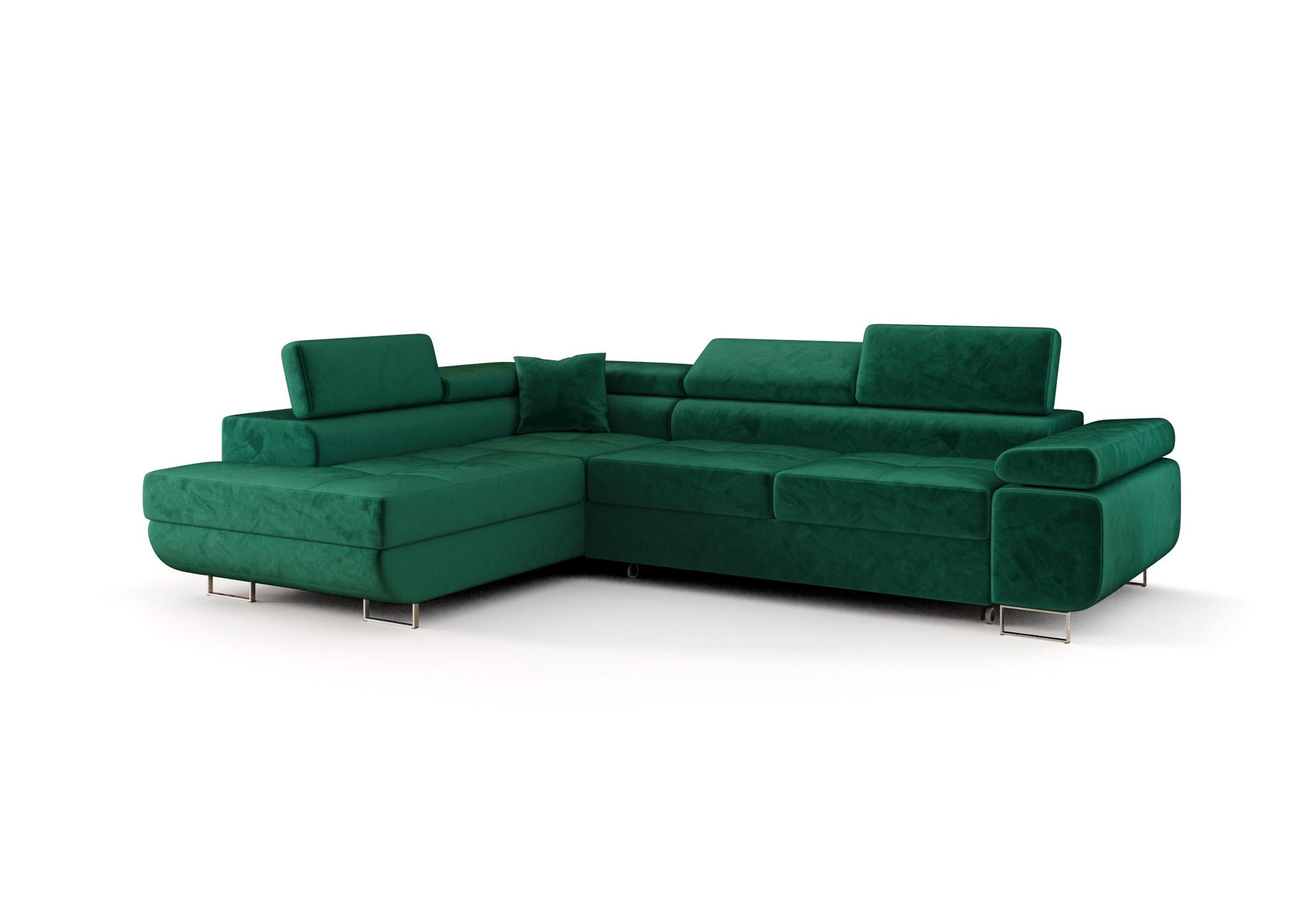 ECKSOFA Monaro Mit Schlaffunktion - Grün, Holzwerkstoff/Textil (275/202cm) - Fun Möbel