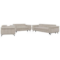 SEDACÍ SOUPRAVA PETER 1+2+3 - Béžová Manšestr - černá/krémová, kov/textil (262/76/99cm) - MKS