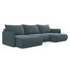 WOHNLANDSCHAFT Samt Stoff Blau - Blau/Petrol, Kunststoff/Textil (290/86/148cm) - Makamii