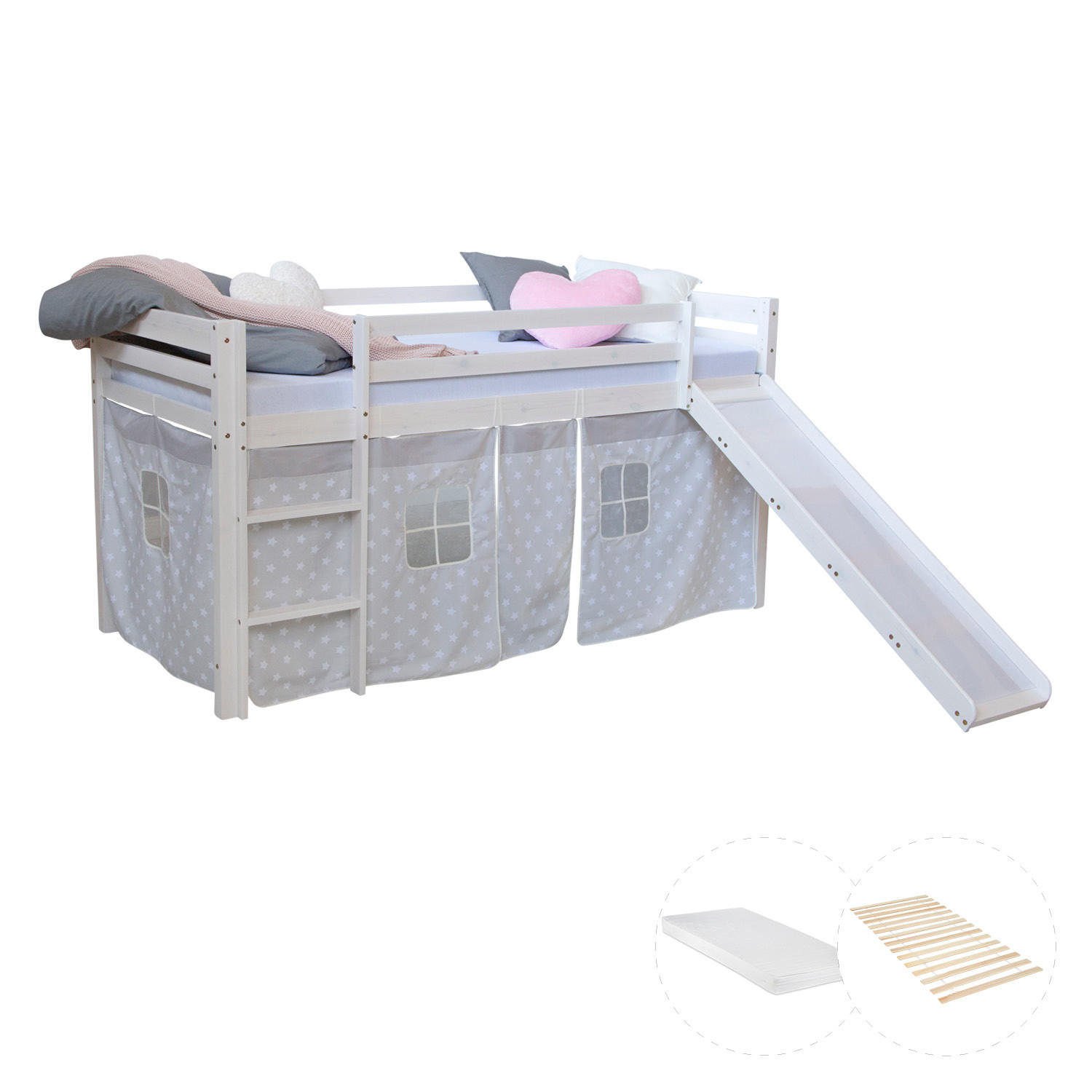 HOCHBETT 90/200 cm in weiß mit Lattenrost - Weiß, Holz - Homestyle4u