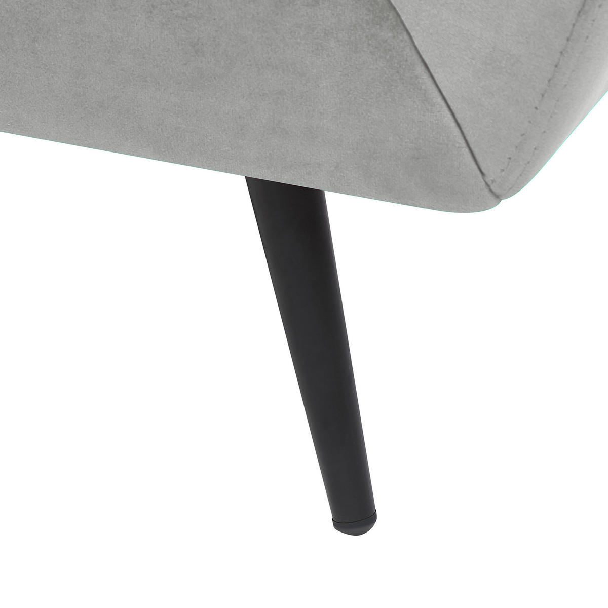 3-SITZER-SOFA Samtstoff Grau Lenvik - Grau, Textil (210/75/90cm) - Beliani