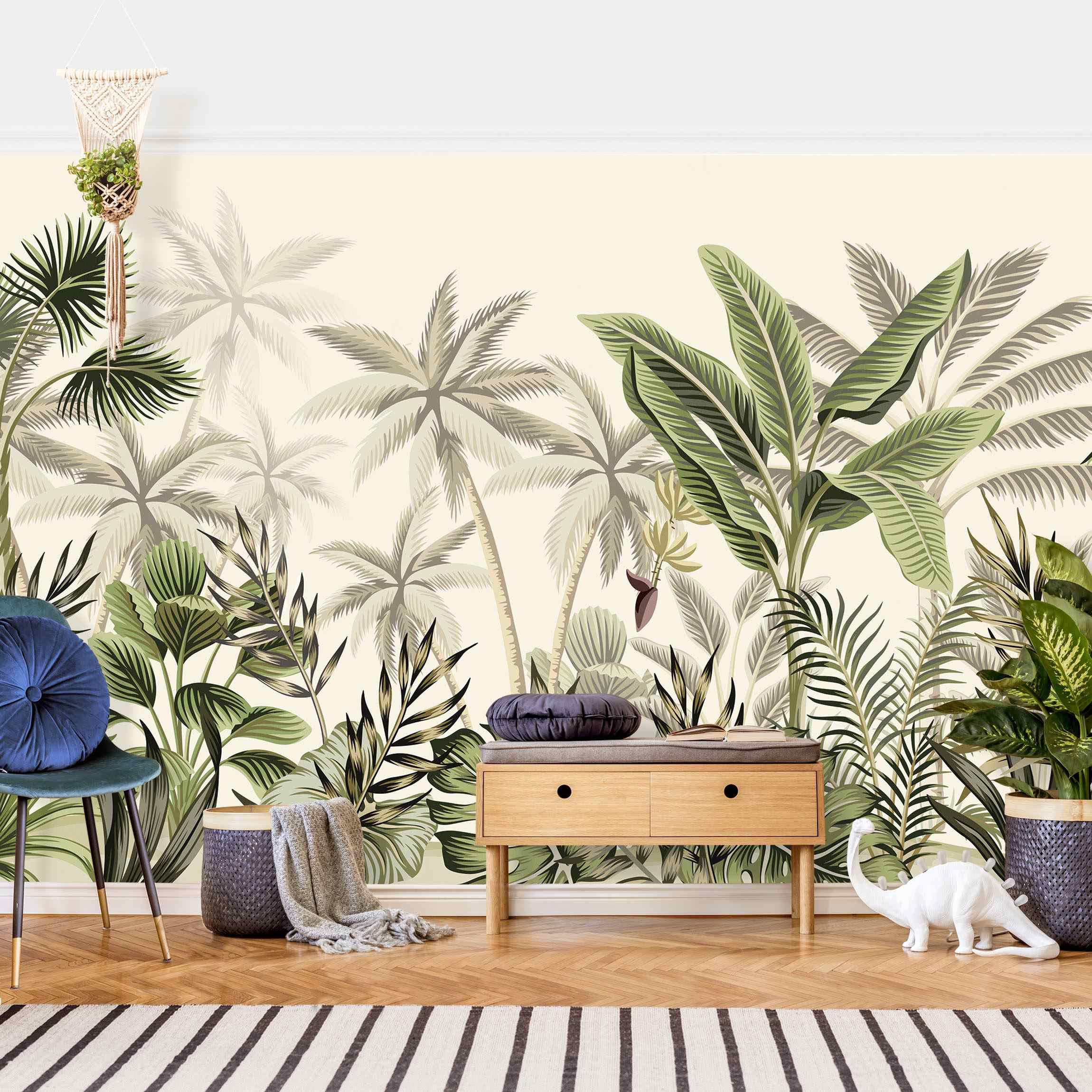 FOTOTAPETE Palmen im Dschungel 432/290 cm - Grün, Papier (432/290cm) - Bilderwelten