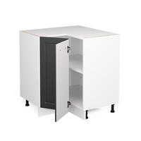 ECKUNTERSCHRANK R-Line Anthrazit Landhaus 75.6 cm, AP Eiche - Anthrazit/Weiß, Holzwerkstoff (75.6/81.6/60cm) - Vicco