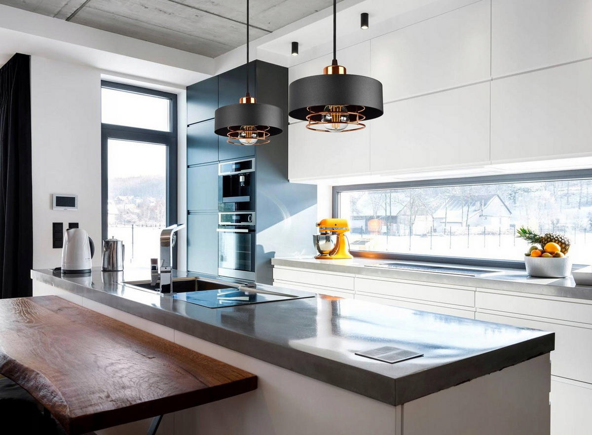 PENDELLEUCHTE EDISON - Goldfarben/Schwarz, Metall (20/60/70cm) - kiki design