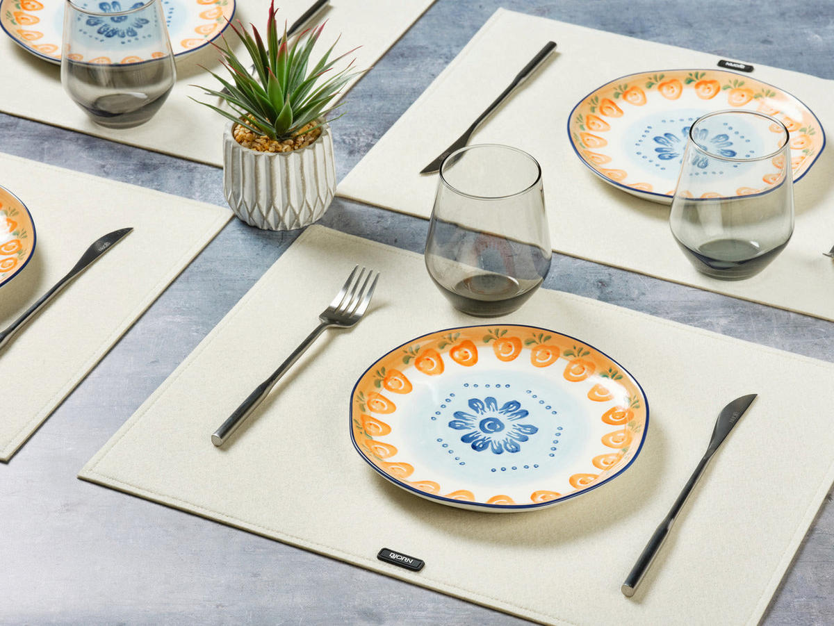 TISCHSET - 6er-Set - Recycelter Filz in Beige - Beige, Textil (33/45cm) - Björn