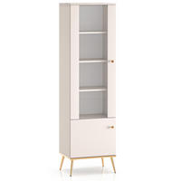 GLASVITRINE FRALIA,Creme - Creme, Glas/Holzwerkstoff (55/190/40cm) - KONSIMO®