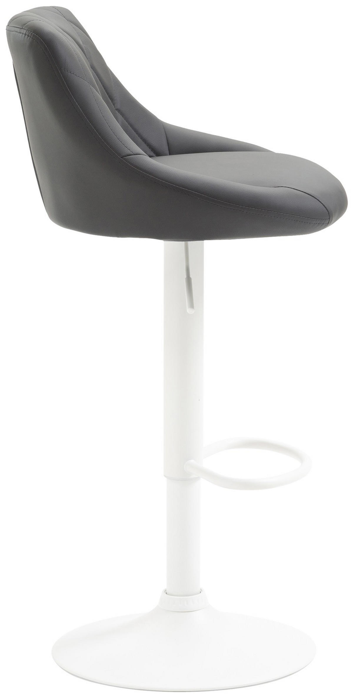 BARHOCKER Lazio 83-104x46x49 cm Grau - Grau, Leder (46/83/49cm) - furnicato