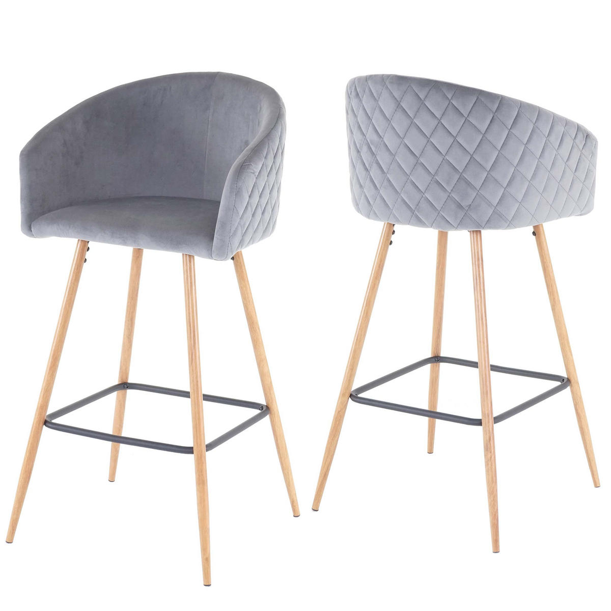 BARHOCKER Grau 2er-Set - Grau, Textil (53/100/50cm) - MCW