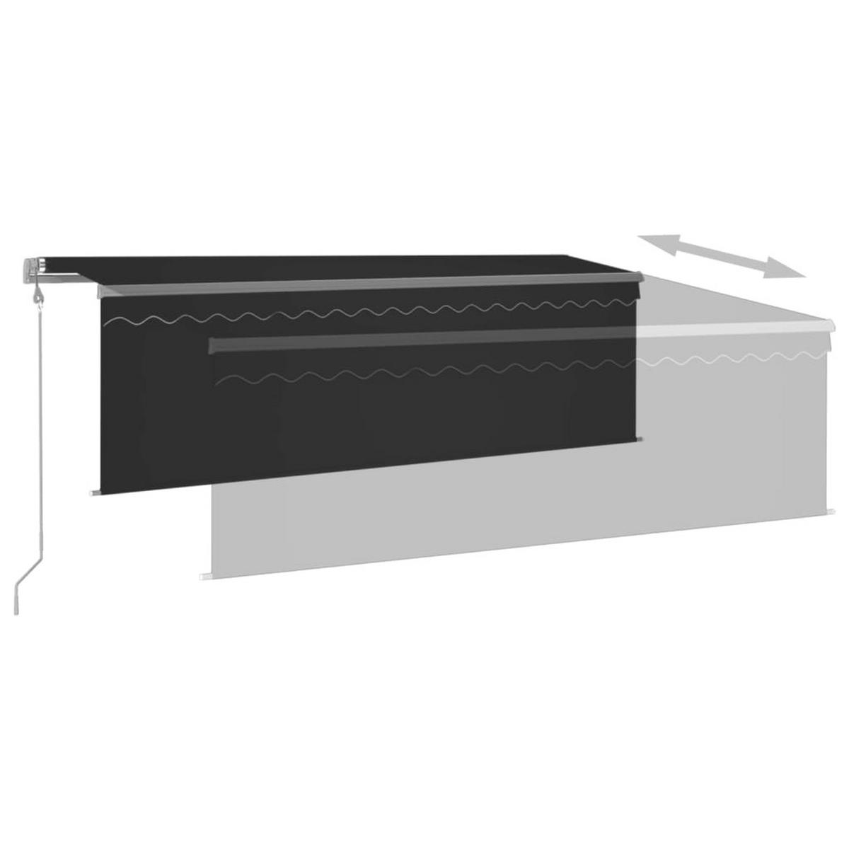 MARKISE Automatisch Einziehbar Mit Volant 4/3 M Anthrazit - Anthrazit, Metall (400/300cm) - vidaXL