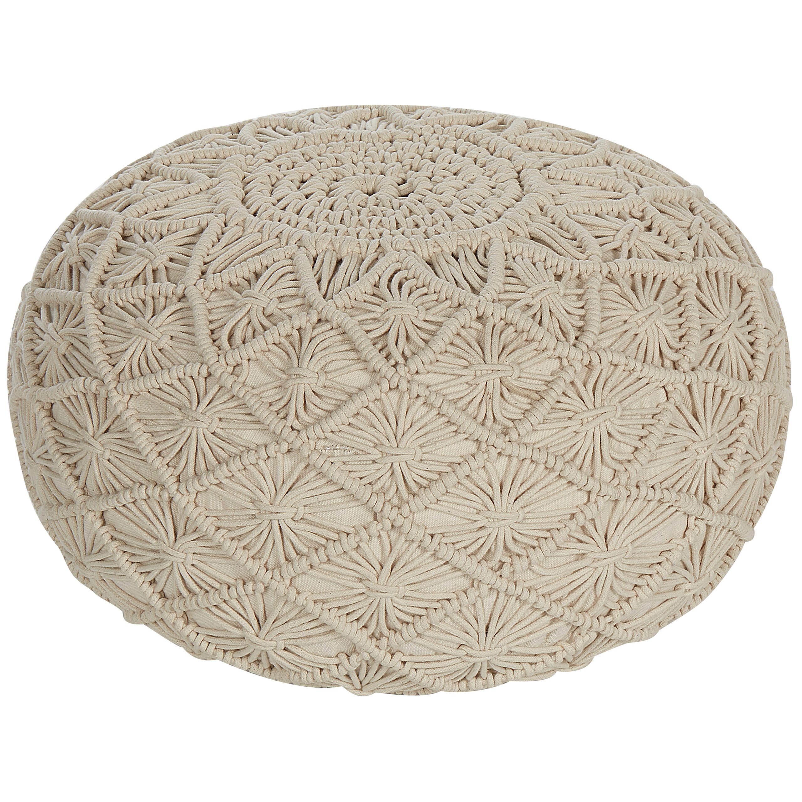 POUF Berkane 50/50/30 cm - Beige, Naturmaterialen/Textil (50/30/50cm) - Beliani