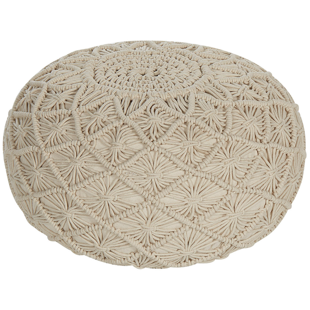 POUF Berkane 50/50/30 cm - Beige, Naturmaterialen/Textil (50/30/50cm) - Beliani
