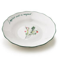 HLUBOKÝ TALÍŘ MOLLIE, porcelán, bílá - zelená barva, keramika (4cm) - Mondex