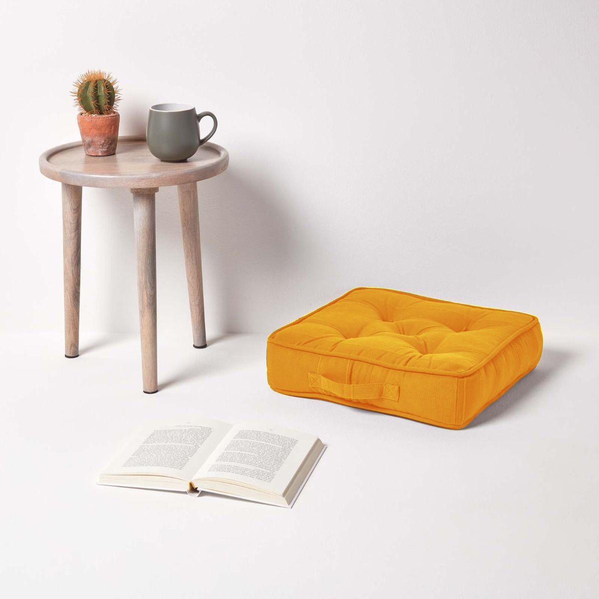SITZKISSEN Rajput senfgelb 40/40/8 cm - Dunkelgelb, Textil (40/40/8cm) - Homescapes