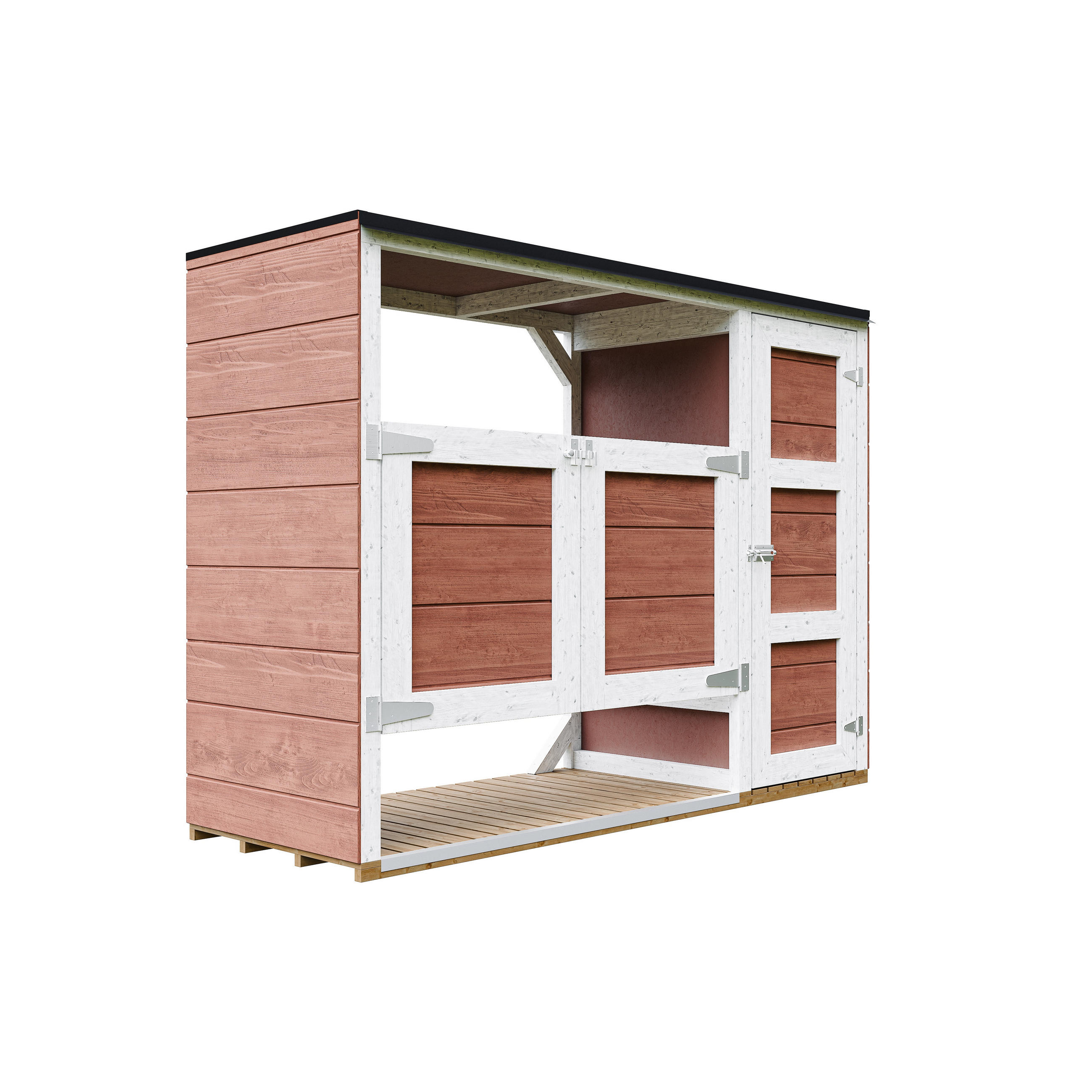 Timbela Mülltonnenbox Rot 217x159x75 cm