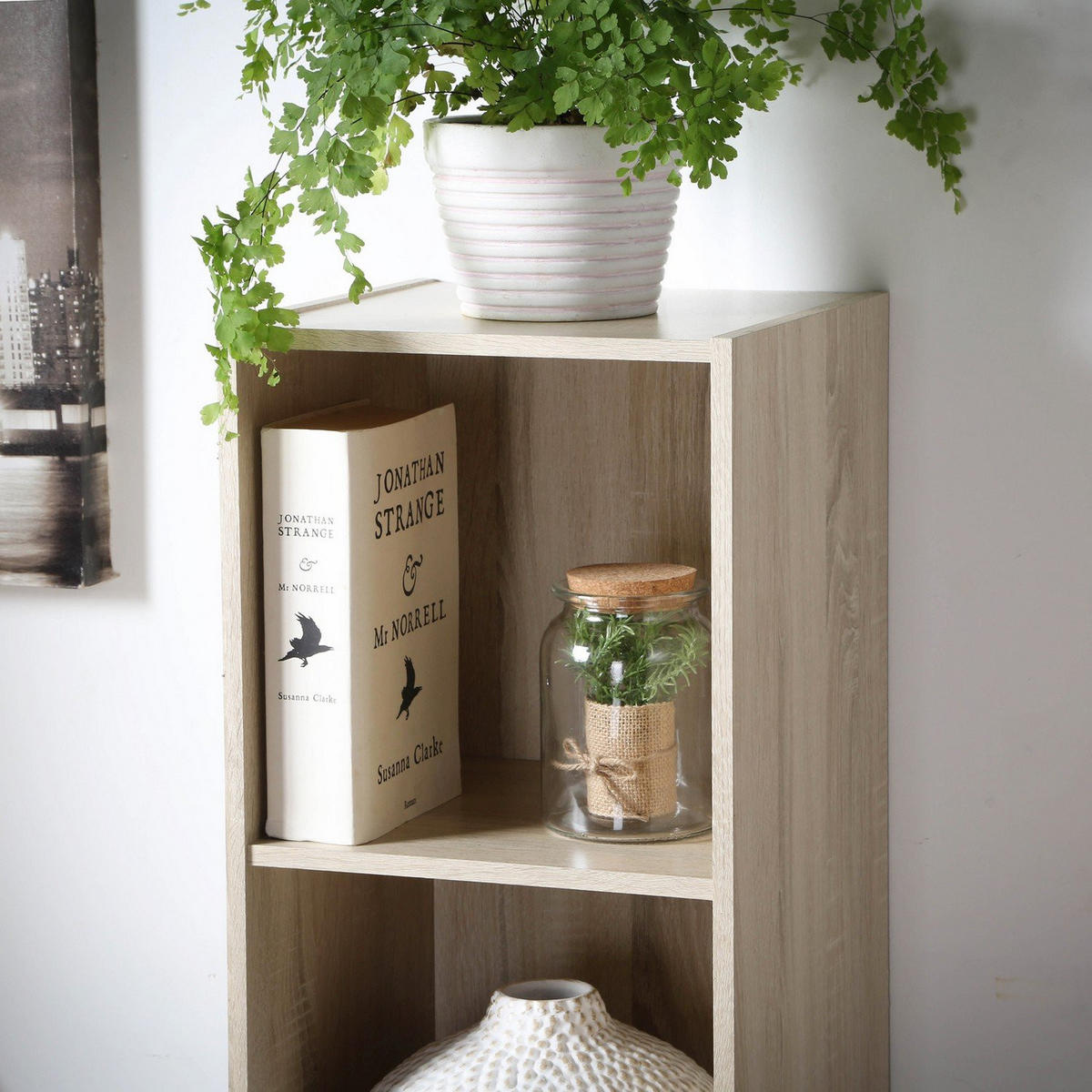 MÃ–BEL mit 4 FÃ¤chern 31,1/29,5/122,5 cm - Eichefarben, Holzwerkstoff (29.5/122.5/31.1cm) - Calicosy