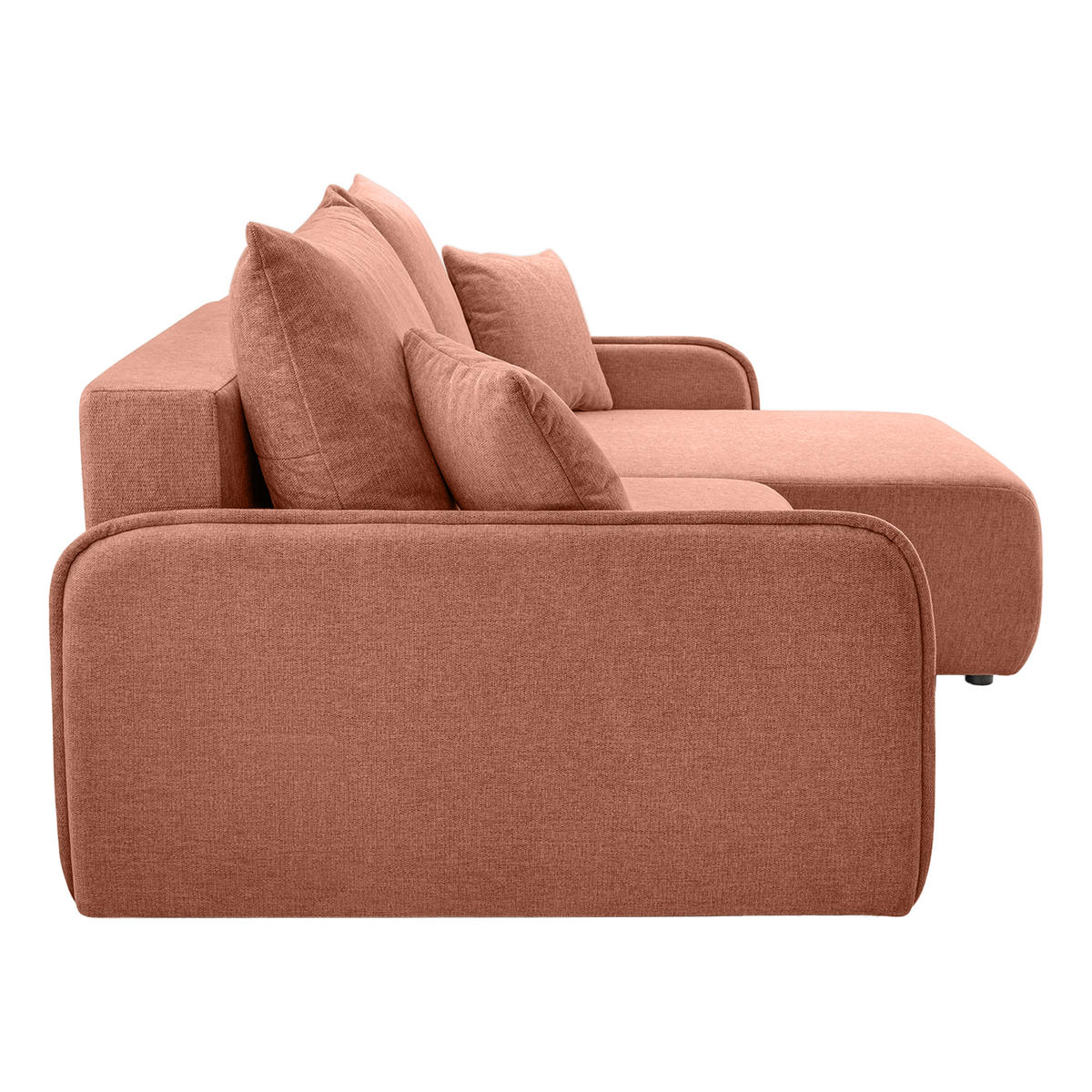 ECKSOFA BLIKO mit Schlaffunktion, Lachs - Terracotta, Textil (198/150cm) - Fedve