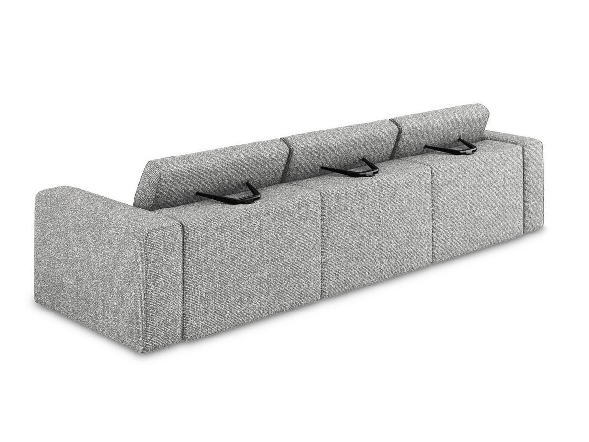 4-SITZER-SOFA Strukturstoff Stoff Grau - Beige/Silberfarben, Kunststoff/Textil (314/80/103cm) - Makamii