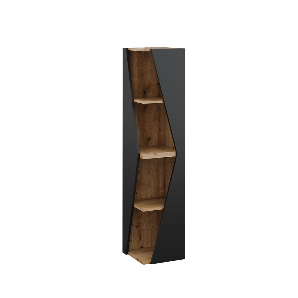 BADSCHRANK Benno Anthrazit 31.6 x 70.5 cm mit 3 Ablagen - Eichefarben/Anthrazit, Holzwerkstoff (31.6/70.5/31.6cm) - Vicco