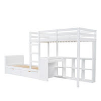 ETAGENBETT 90x200cm in Weiß mit Zwei Schubladen - Weiß, Holz (90/200cm) - KOMHTOM