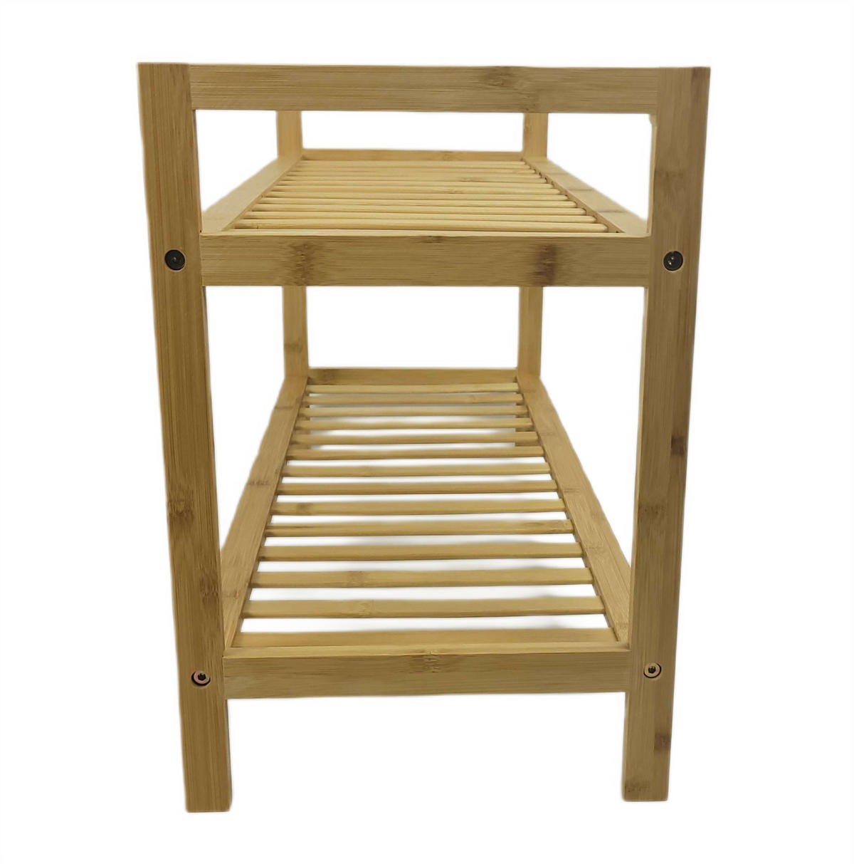 SCHUHREGAL Bambus Naturfarben 2-stufig 69/27/40 cm - Naturfarben, Holz (69/40/27cm) - Begryf