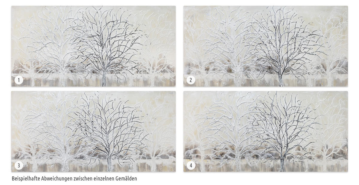 ACRYLBILD HANDGEMALT 120/60 cm - Beige/Weiß, Holz/Textil (1.6/60cm) - KUNSTLOFT
